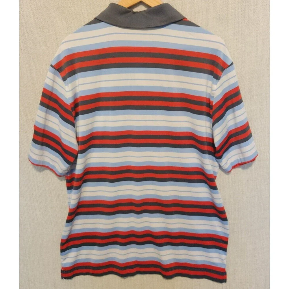 Nike Golf Tour Performance Dri Fit Striped Polo Shirt Mens Large Blue Striped